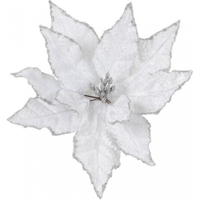Пуансеттия HOUSE OF SEASONS, на клипсе, 18х20 см, шампань 83906
